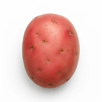 Illustration of potatoes, red, flesh and skin, raw