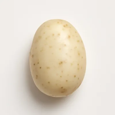 Illustration of potatoes, white, flesh and skin, raw