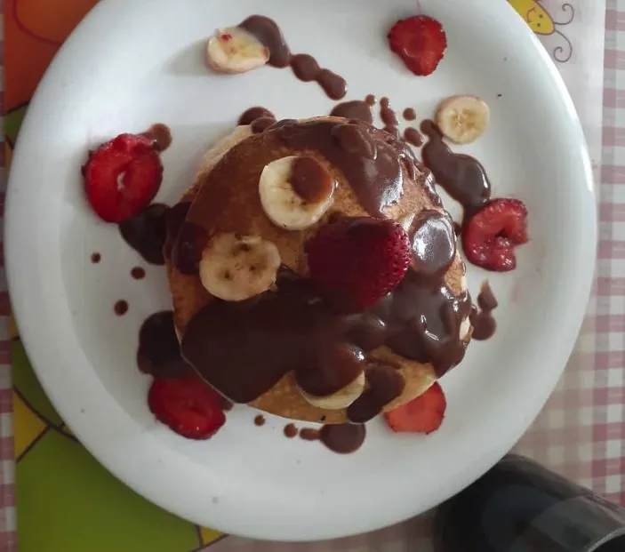 Vegan pancakes, cooked by John